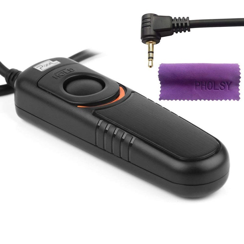 Pixel Remote Shutter Cable E3 Compatible with Canon, Pentax, Contax, Sigma Cameras with Pholsy Screen Cleaning Cloth, Replaces RS-60E3 - Image 1